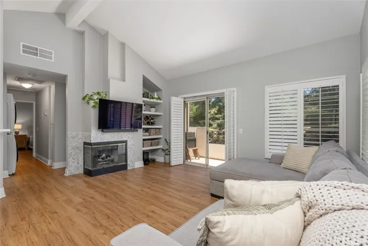 Vaulted ceilings in living room