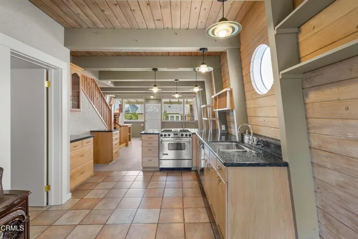 Kitchen with Port Hole Windows