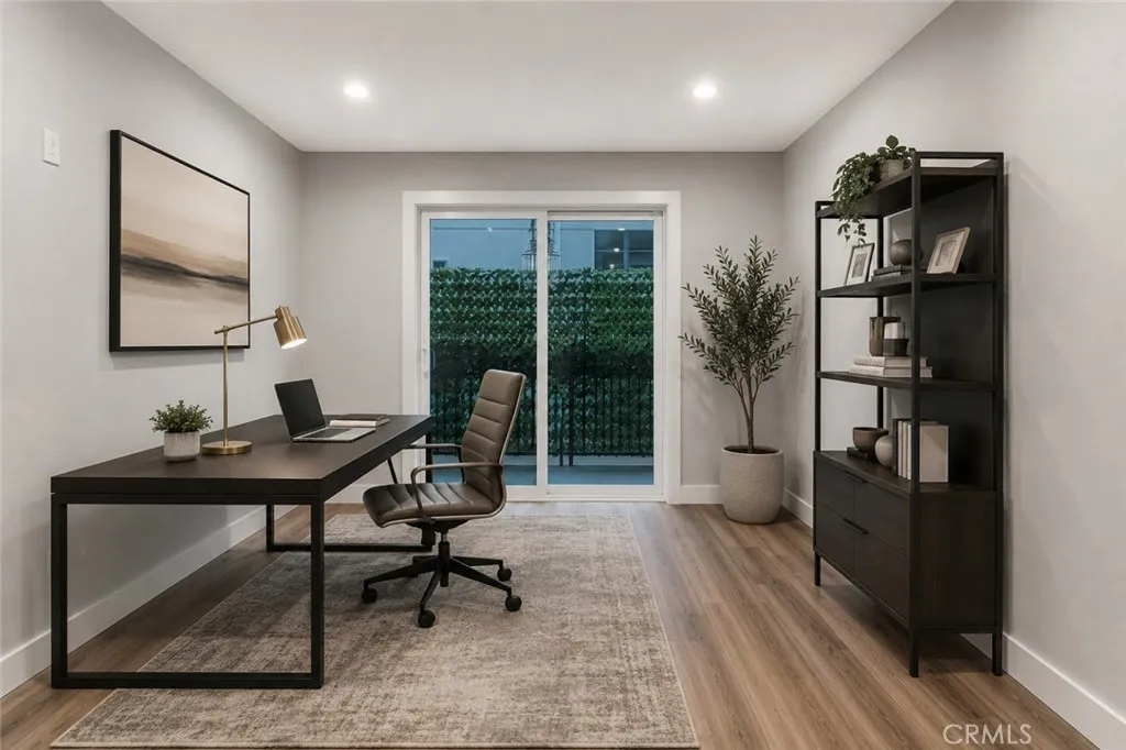 Virtually Staged Bedroom as Office