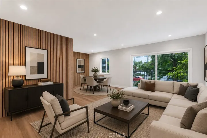 Virtually Staged Living Room and Dining Area