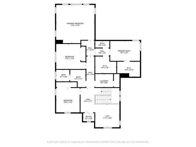 Second floor floorplan. Measurements are estimates only and have not been verified by broker.