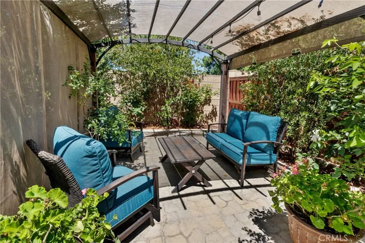 Rear yard conversation area.