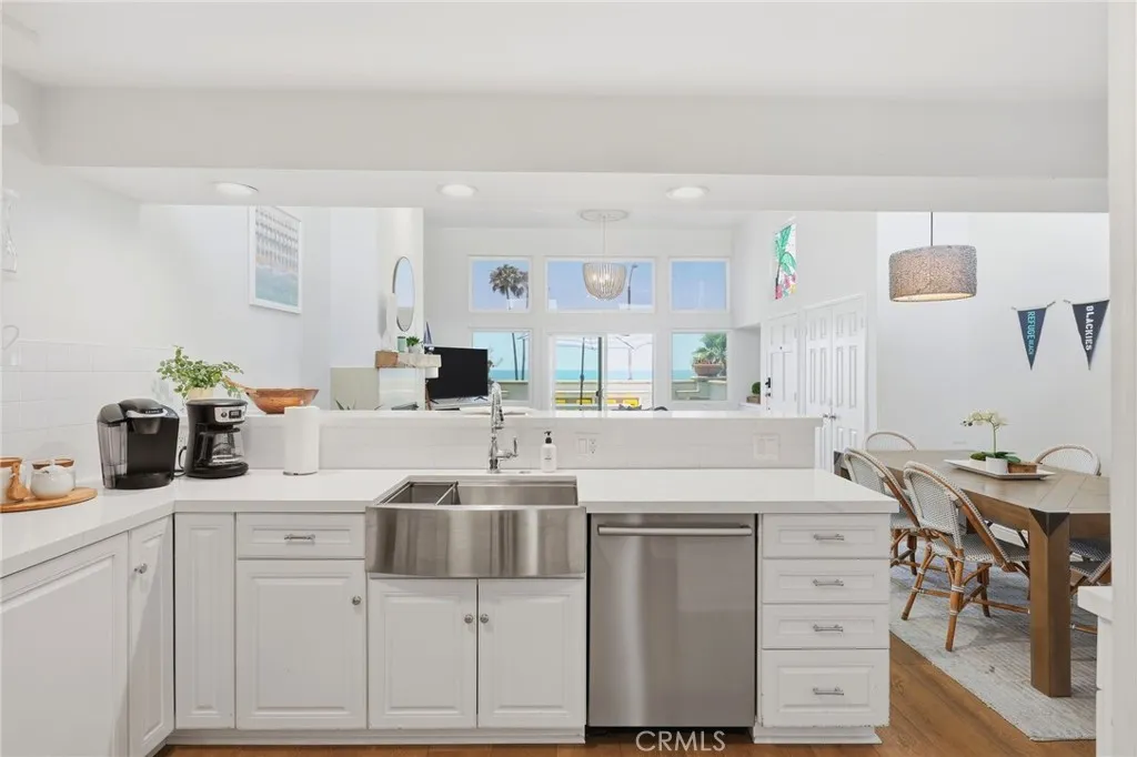 Unit A: upgraded kitchen looking toward the coast