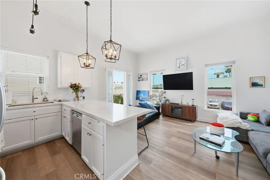 Unit D: Kitchen with loft area.