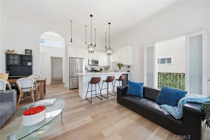 Unit D: Kitchen with loft area.