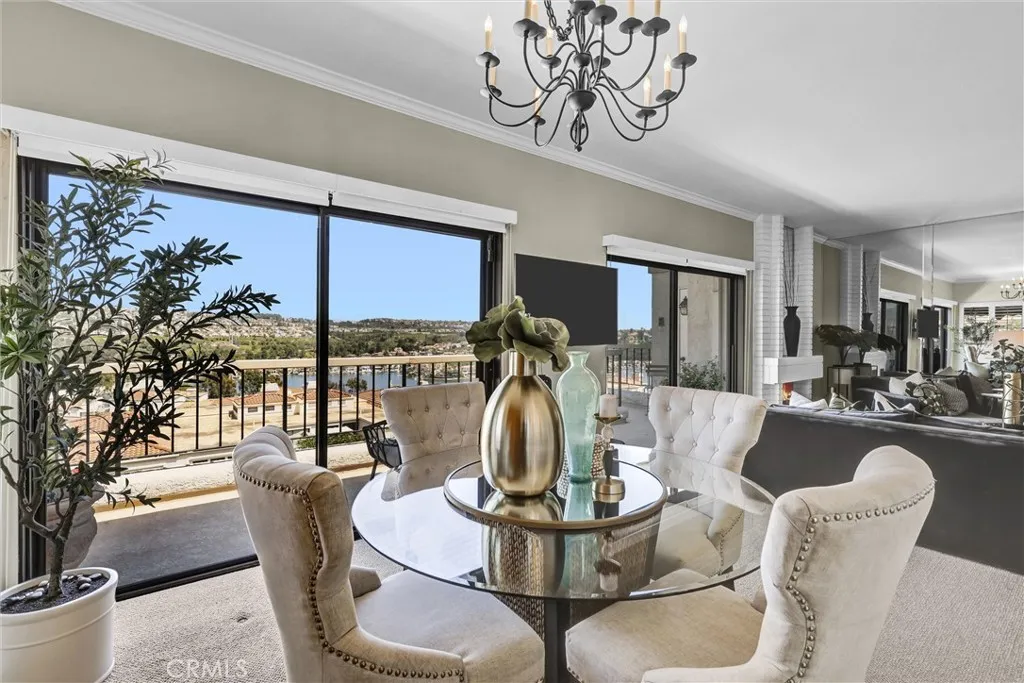 View at seated level in dining room