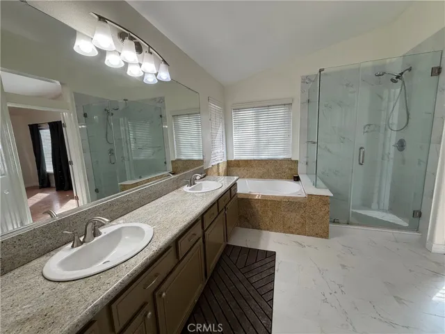 View from Master Walk-in Closet to Master Bathroom