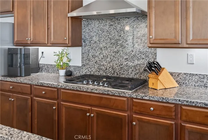 the cabinets are warm brown
