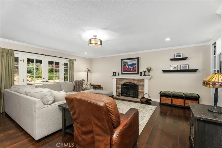 French doors off the family room to the backyard.