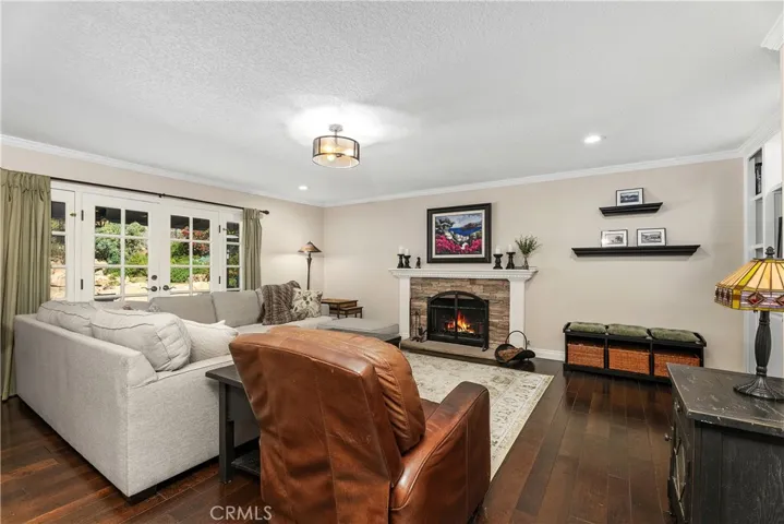 A cozy fire in the family room for those few cold days & nights in Southern California!