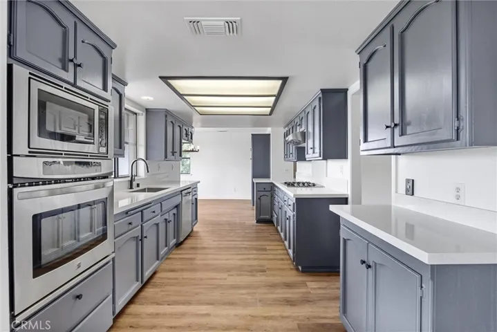 Kitchen with stainless steel appliances