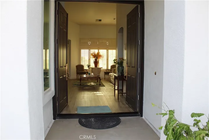 outside to living room