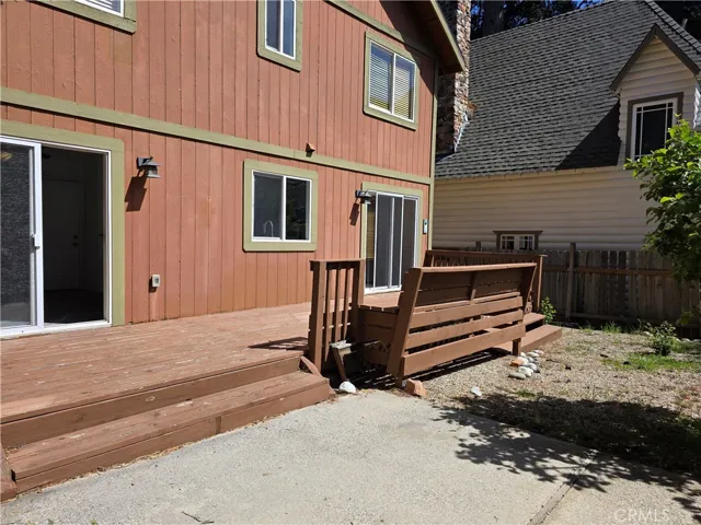 Back deck and patio area