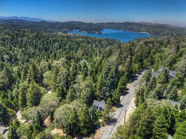 Aeriel of house with Lake Arrowhead