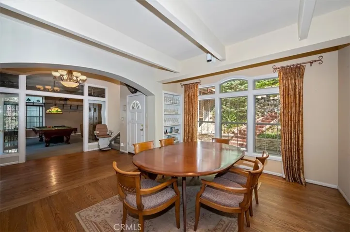 Dining Area with windows to front courtyard