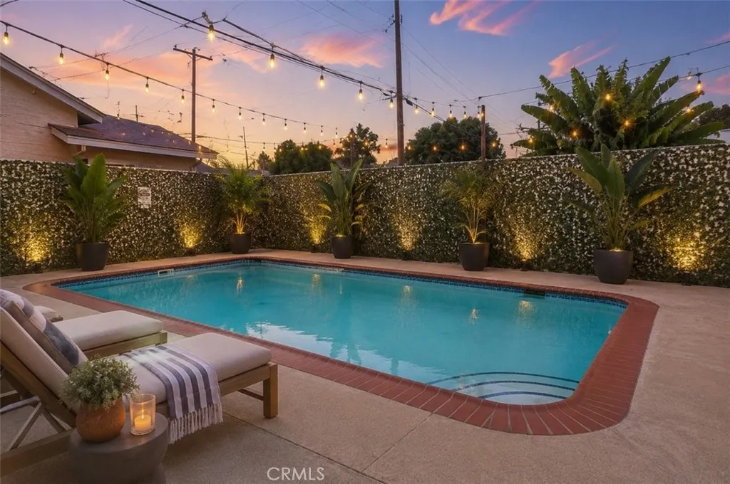 Virtual staging shown, including landscape lighting.