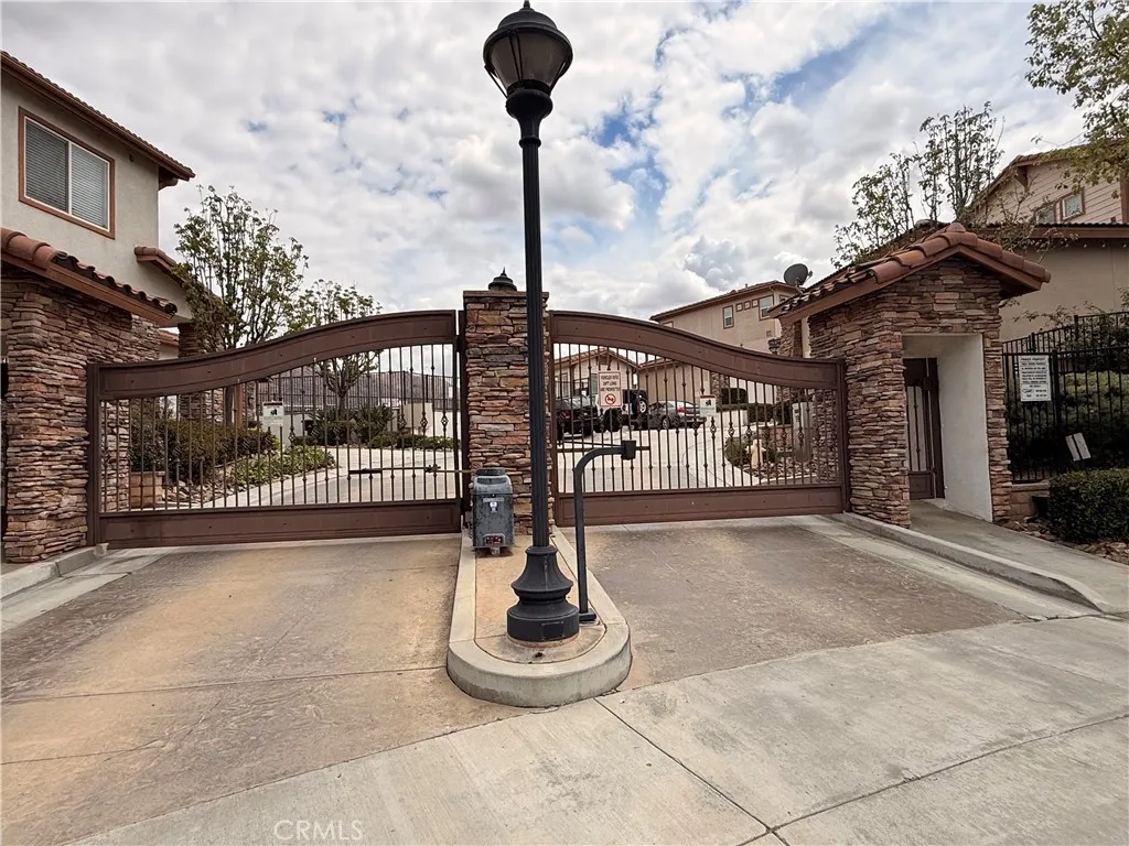 Outside view of gated community.