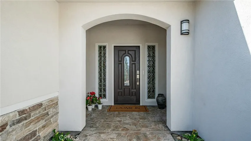 Very nice stonework stonework at the entry of this home.