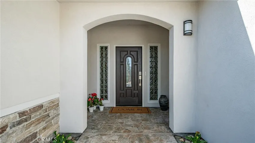 Very nice stonework stonework at the entry of this home.
