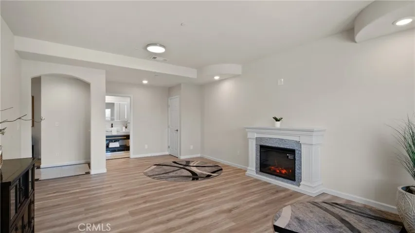 With fireplace