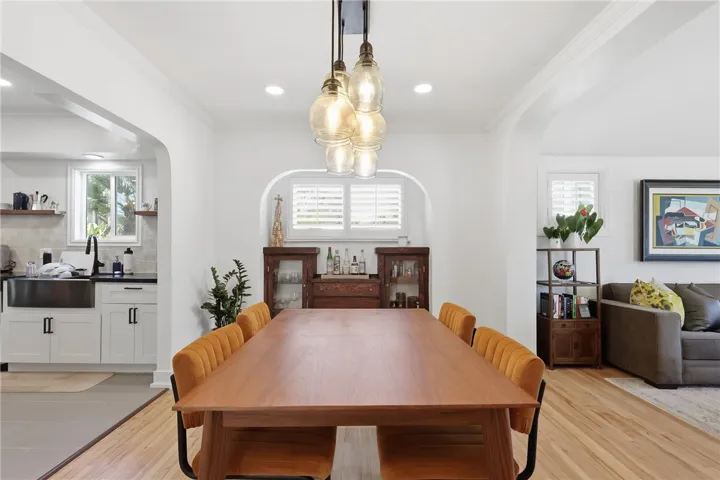 Dining with view of built in hutch