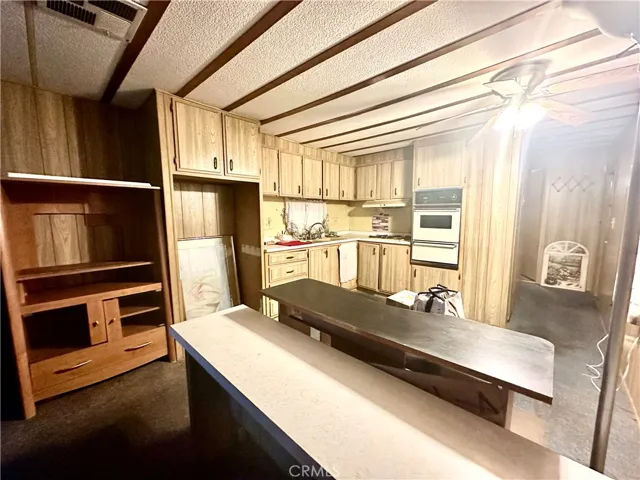 View from livingroom of side kitchen