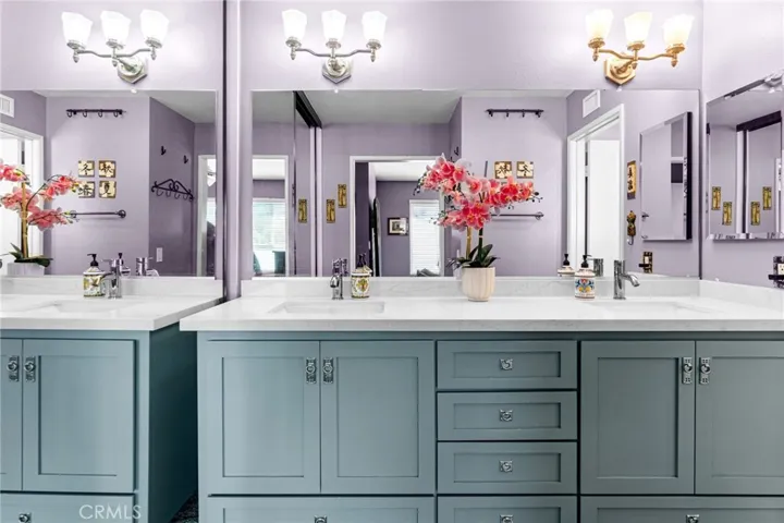 Primary bathroom with dual sinks