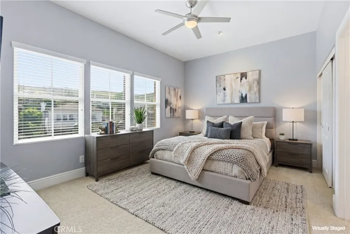 Bedroom has been virtually staged