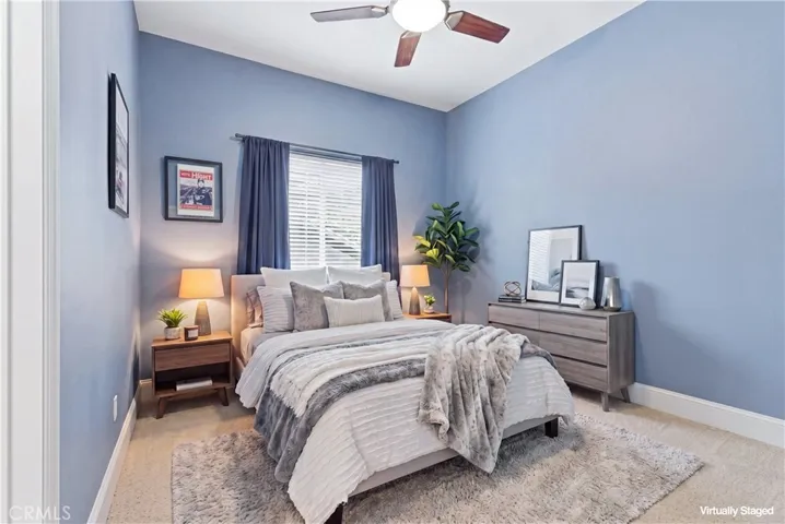 Bedroom has been virtually staged