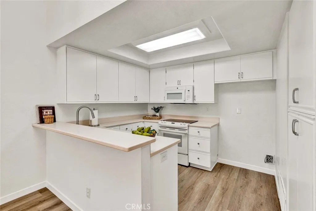 Freshly painted kitchen cabinets