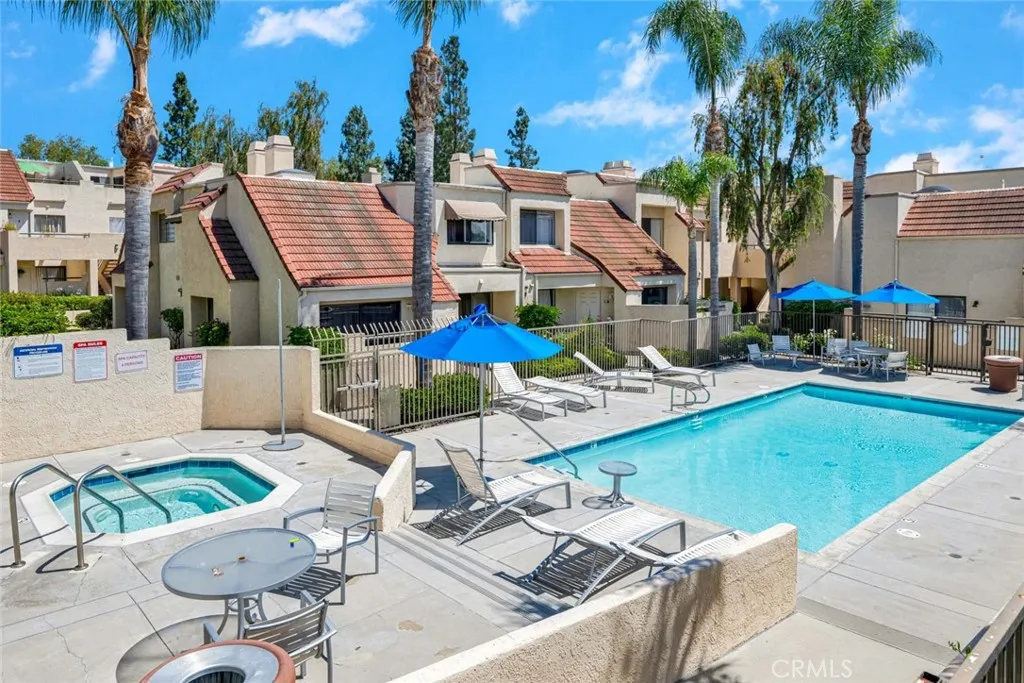 One of two community pools