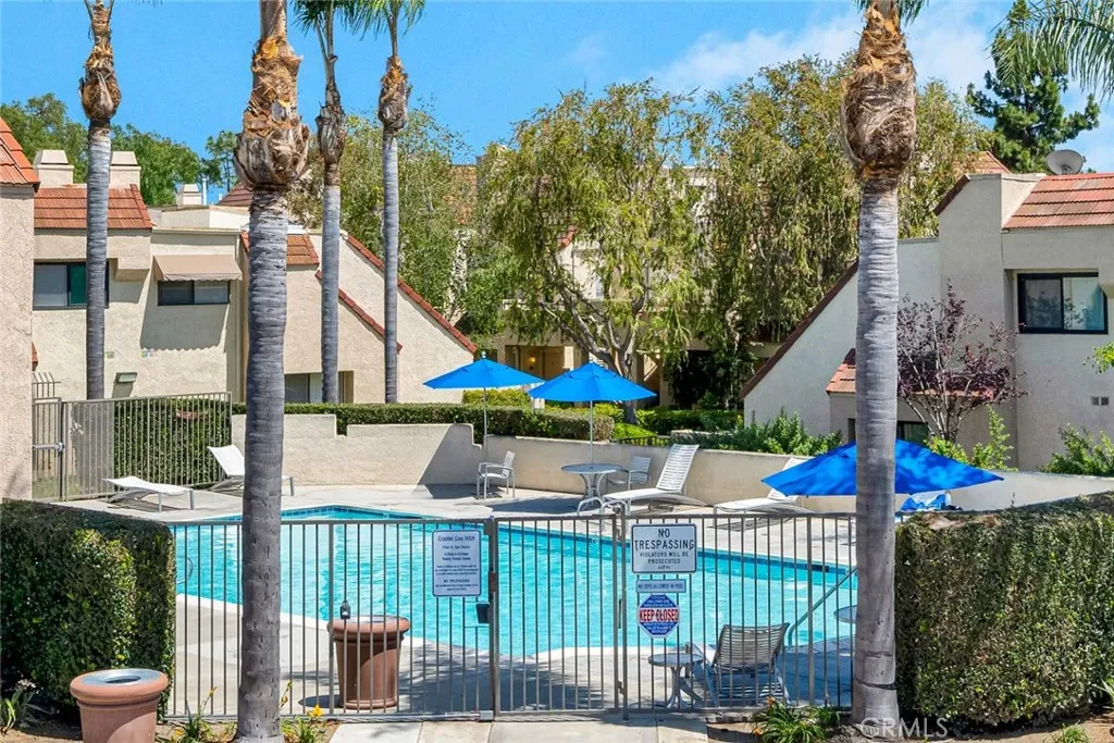 One of two community pools