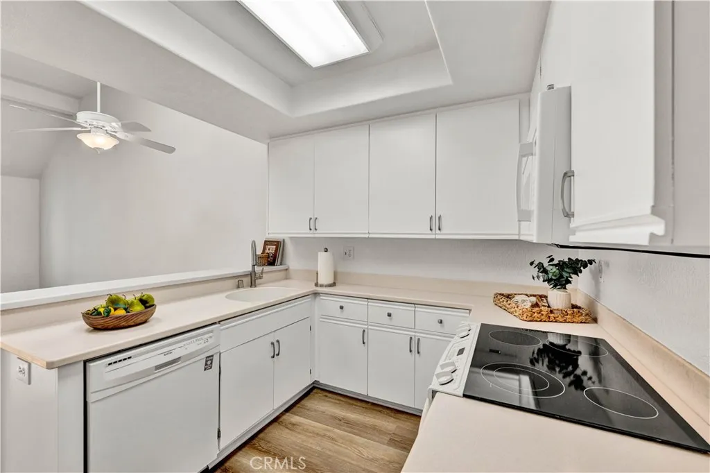 Dishwasher, microwave, and range