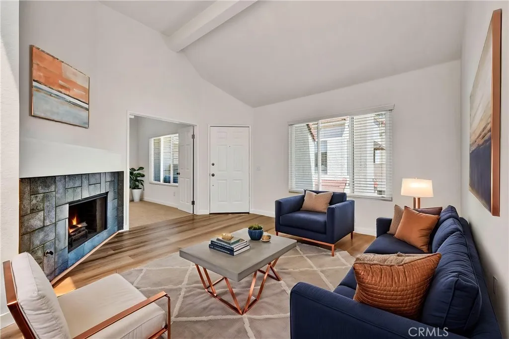 Virtually staged living room