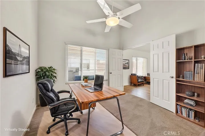 Virtually staged 2nd bedroom. Staged as an office.