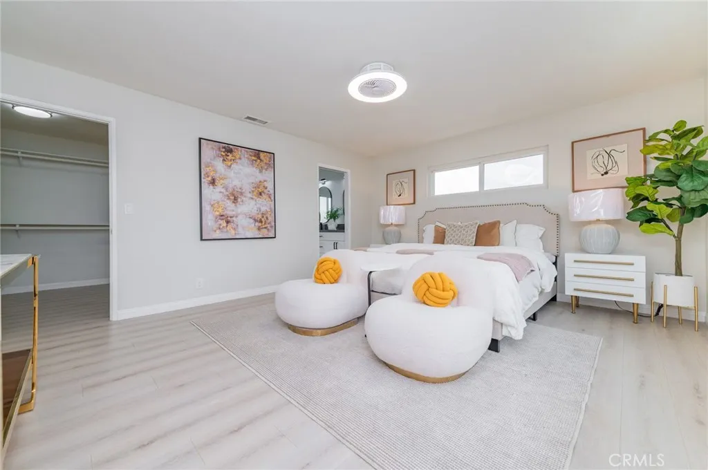 Primary Bedroom (upstairs)- Low profile 6-speed ceiling fan/light
