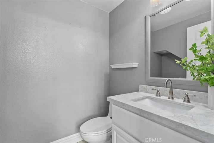 Lower level powder room
