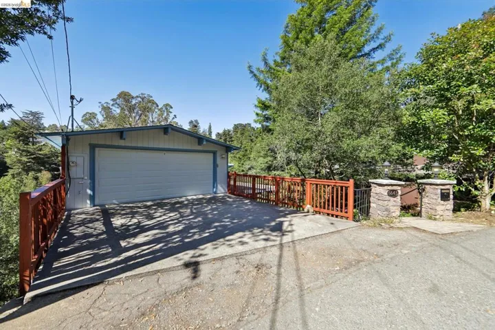 Two-car garage with an automatic door