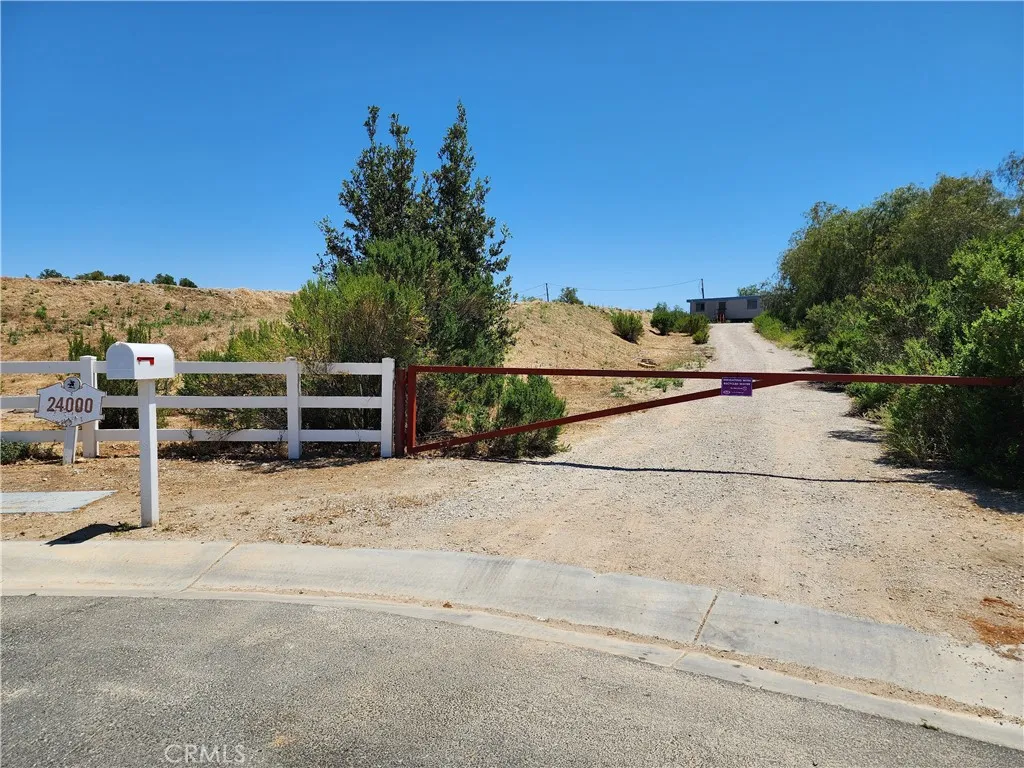 Entry gate to Lot #7 (24000 Hidden Ridge Road)