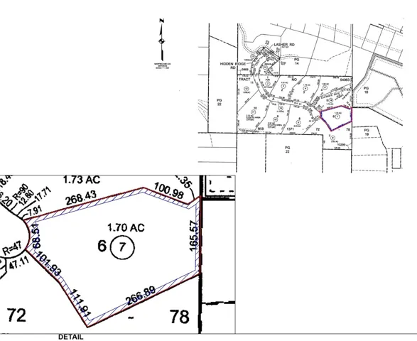 Title company map of lot with plotted easements.