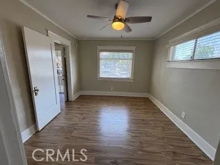 Bedroom #2 Window view and Newer Ceiling Fan