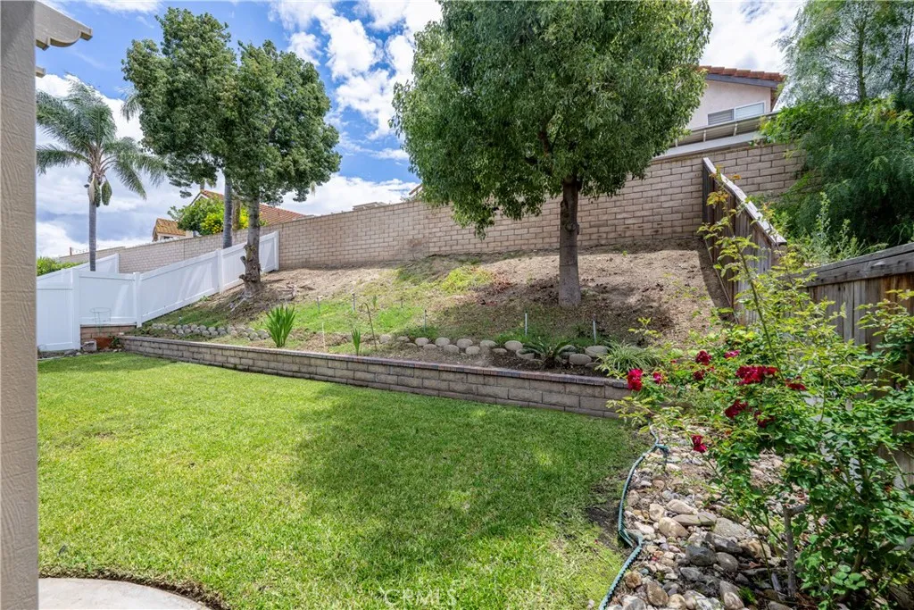 Backyard slope provides privacy.