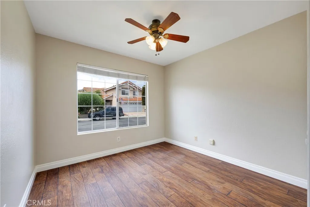 First floor bedroom faces the street.