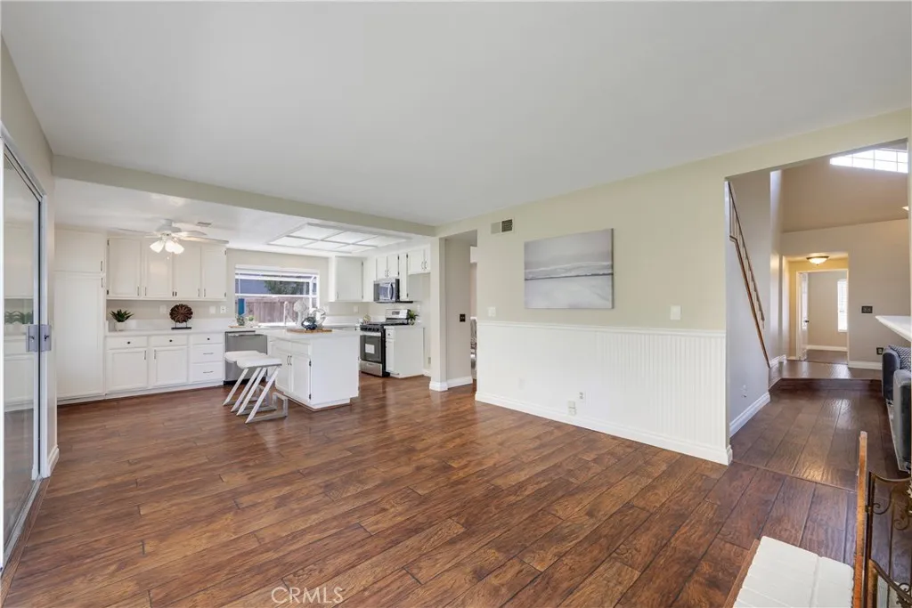 Open concept family room kitchen.