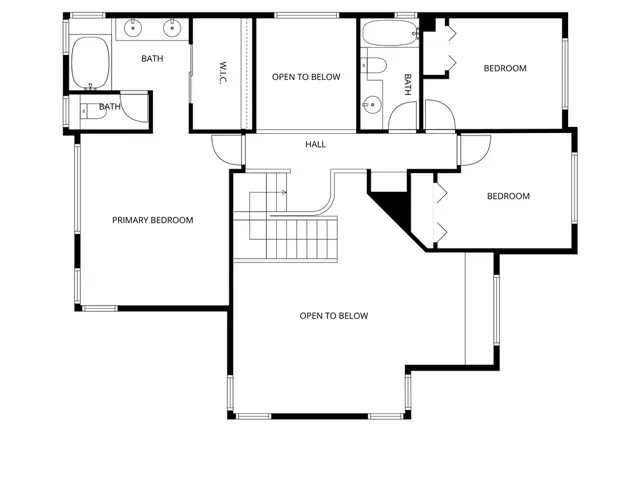Second story floor plan.