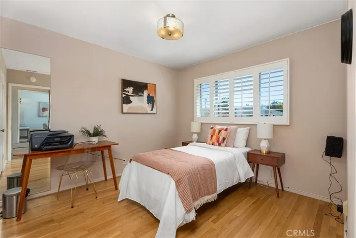 Bedroom 3, plantation shutters and room for a small desk