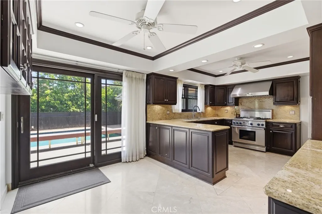 Kitchen with access to pool area