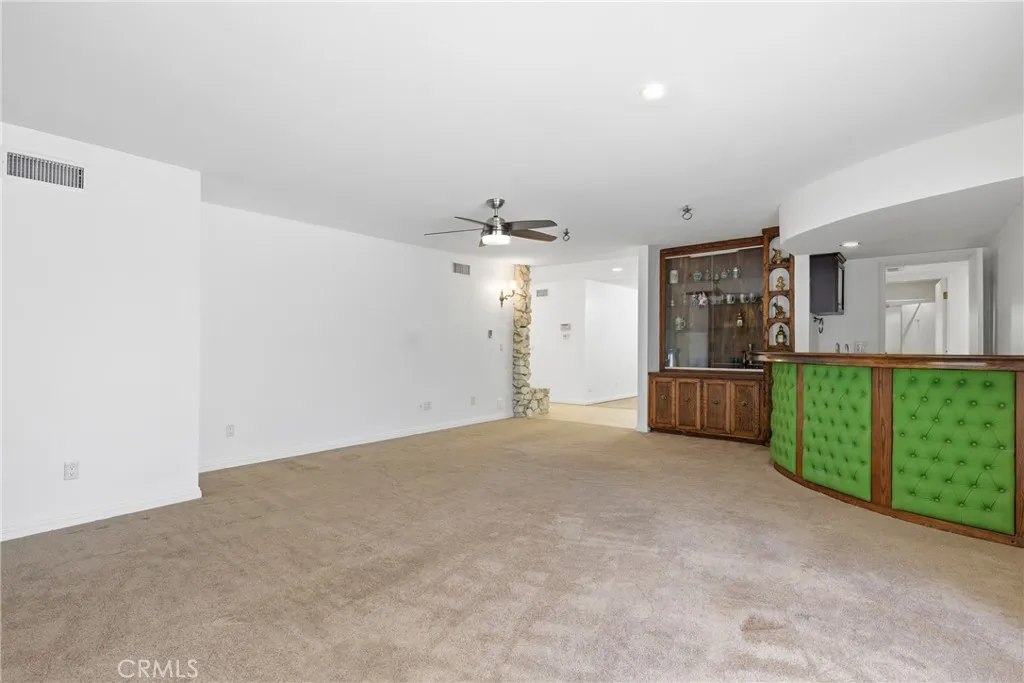 Living room with wet bar