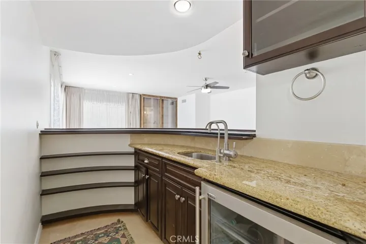Wet bar in living room