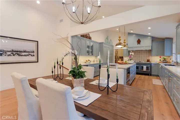The formal dining area adjacent to the spectacular kitchen.